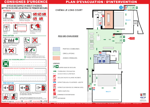 Plan d'évacuation et consignes de sécurité pour entreprise et Etablissement Recevant du Public (ERP)